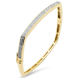 .99ct G SI 14K Yellow Gold Round Diamond Square Bangle Bracelet