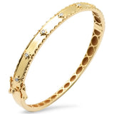 .10ct G SI 14K Yellow Gold Round Diamond Bangle Bracelet