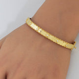 .10ct G SI 14K Yellow Gold Round Diamond Bangle Bracelet