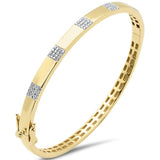 .32ct G SI 14K Yellow Gold Round Diamond Bangle Bracelet