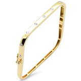.47ct G SI 14K Yellow Gold Round Diamond Square Modern Bangle Bracelet