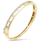 .48ct G SI 14K Yellow Gold Round Diamond Elegant Bangle Bracelet