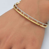 .48ct G SI 14K Yellow Gold Round Diamond Elegant Bangle Bracelet