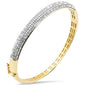 <span style="color:purple">SPECIAL!</span>2.00ct G SI 14K Yellow Gold Round Diamond Dome Bangle Bracelet