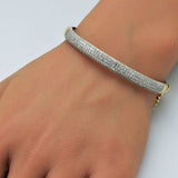 1.97ct G SI 14K Yellow Gold Round Diamond Dome Bangle Bracelet