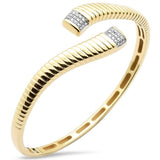 .24ct G SI 14K Yellow Gold Round Diamond Open Bangle Bracelet