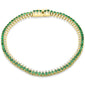 <span style="color:purple">SPECIAL!</span>3.33ct G SI 14K Yellow Gold Diamond & Emerald Gemstone Elegant Tennis Bracelet 7" Long