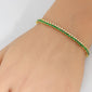 <span style="color:purple">SPECIAL!</span>3.33ct G SI 14K Yellow Gold Diamond & Emerald Gemstone Elegant Tennis Bracelet 7" Long