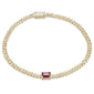 <span style="color:purple">SPECIAL!</span>1.39ct G SI 14K Yellow Gold Diamond & Ruby Cuban Bracelet 7" Long