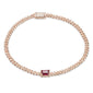 <span style="color:purple">SPECIAL!</span>1.46ct G SI 14K Rose Gold Diamond & Ruby Cuban Bracelet 7" Long
