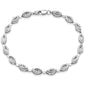 <span style="color:purple">SPECIAL!</span>.50ct G SI 14K White Gold Diamond Evil Eye Style Link Bracelet 7" Long