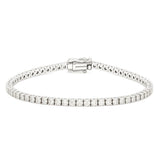 4.06ct G SI 14KT White Gold Diamond Tennis Bracelet 7" Long