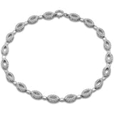 .52ct G SI 14K White Gold Diamond Infinity Bracelet 7" Long
