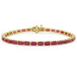 <span style="color:purple">SPECIAL!</span>11.20ct G SI 14K Yellow Gold East West Set Ruby Gemstone Tennis Bracelet 7" Long