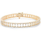 <span style="color:purple">SPECIAL!</span>1.76ct G SI 14K Yellow Gold Round & Baguette Diamond Bracelet 7" Long