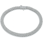 <span style="color:purple">SPECIAL!</span>1.01ct G SI 14K White Gold Diamond Snake Serpentine Italian Mesh Diamond Bracelet 7.5" Long