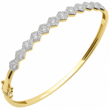 3.80ct G SI 14K Yellow Gold Diamond Diamond Bangle Bracelet
