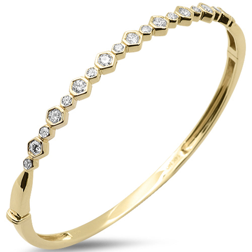 .97ct G SI 14K Yellow Gold Diamond Diamond Bangle Bracelet