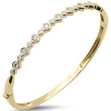 .97ct G SI 14K Yellow Gold Diamond Diamond Bangle Bracelet
