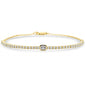 <span style="color:purple">SPECIAL!</span>.72ct G SI 14K Yellow Gold Emerald Cut Diamond Tennis Chain Bracelet 7" Long