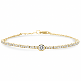 .80ct G SI 14K Yellow Gold Round Cut Diamond Tennis Chain Bracelet 7" Long