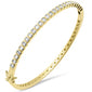 <span style="color:purple">SPECIAL!</span>1.96ct G SI 14K Yellow Gold Bezel Set Emerald Cut Diamond Bangle Bracelet