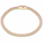 <span style="color:purple">SPECIAL!</span> 3.52ct G SI 14kt Yellow Gold Diamond & Pink Sapphire Gemstone Elegant Tennis Bracelet 7" Long