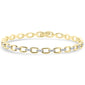 <span style="color:purple">SPECIAL!</span> .49ct G SI 14kt Yellow Gold Diamond Square Link Bracelet 7.5" Long