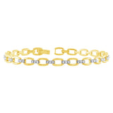 <span style="color:purple">SPECIAL!</span> .49ct G SI 14kt Yellow Gold Diamond Square Link Bracelet 7.5" Long