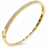 .85ct G SI 14kt Yellow Gold Round Diamond Bangle Bracelet