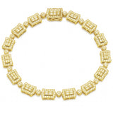 4.49ct G SI 14kt Yellow Gold Round & Baguette Diamond Bracelet 8.5" Long