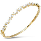 1.97ct G SI 14kt Yellow Gold Multi Shape Diamond Bangle Bracelet