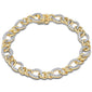 <span style="color:purple">SPECIAL!</span> 1.73ct G SI 14kt Yellow Gold Diamond Figaro Link Bracelet 7" Long