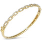 <span style="color:purple">SPECIAL!</span> .60ct G SI 14kt Yellow Gold Paperclip Link Design Diamond Modern Bangle Bracelet