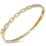 .60ct G SI 14kt Yellow Gold Paperclip Link Design Diamond Modern Bangle Bracelet