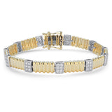 .96ct G SI 14kt Yellow Gold Round Diamond Aurora Bracelet 7" Long