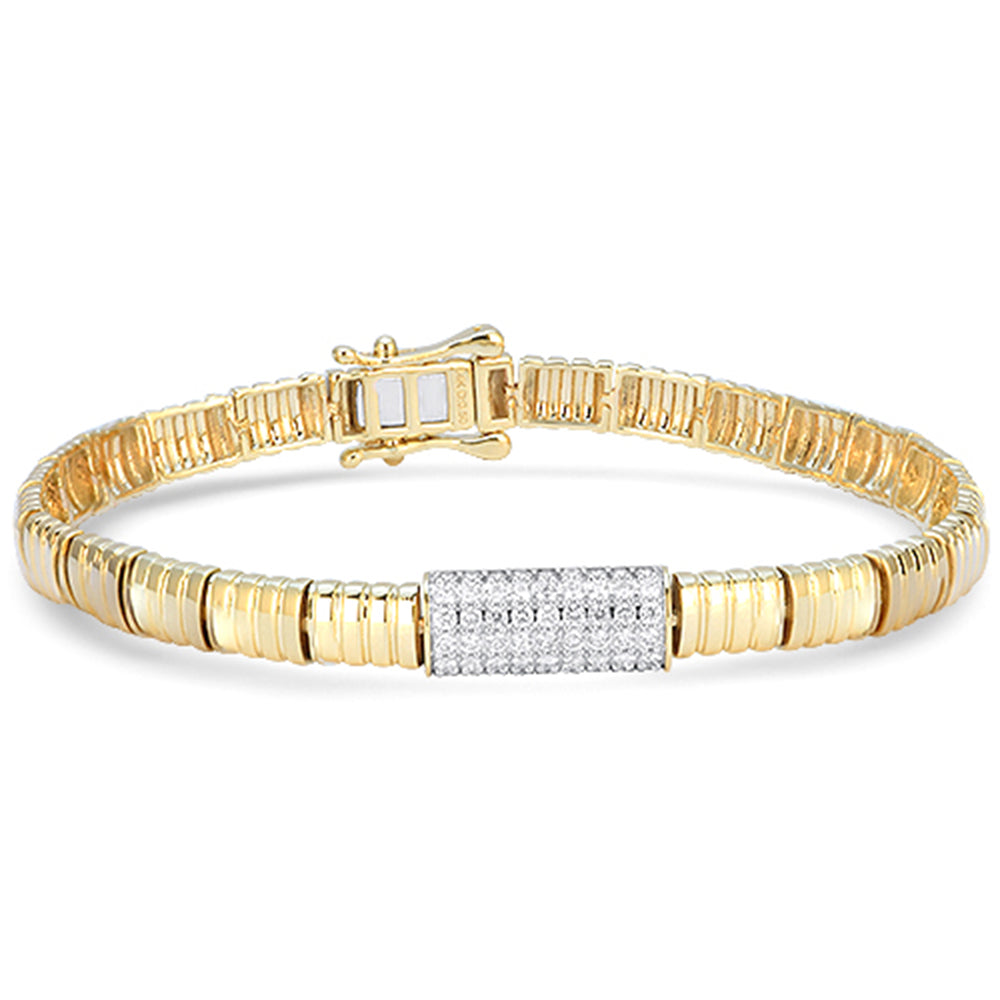 .49ct G SI 14kt Yellow Gold Round Diamond Bracelet 7" Long