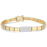 .49ct G SI 14kt Yellow Gold Round Diamond Bracelet 7" Long