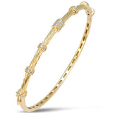 .34ct G SI 14kt Yellow Gold Diamond Modern Bangle Bracelet