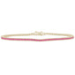 <span style="color:purple">SPECIAL!</span> 1.77ct G SI 14K Yellow Gold Natural Pink Sapphire Tennis Bracelet 7"