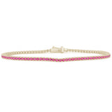 1.77ct G SI 14K Yellow Gold Natural Pink Sapphire Tennis Bracelet 7"