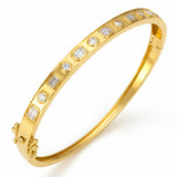 1.39ct G SI 14kt Yellow Gold Diamond Bezel Set Bangle Bracelet