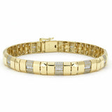 1.33ct G SI 14kt Yellow Gold Diamond Modern Flexible Bangle Bracelet 7" Long