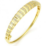 1.31ct G SI 14kt Yellow Gold Modern Diamond Bangle Bracelet