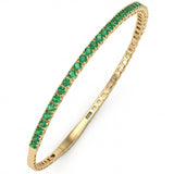 1.73ct G SI 14kt Yellow Gold Emerald Gemstone Bangle Bracelet 56mm