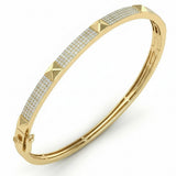 .66ct G SI 14kt Yellow Gold Diamond Modern Bangle Bracelet