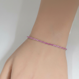 1.77ct G SI 14K White Gold Natural Intense Pink Sapphire Tennis Bracelet 7"
