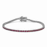 2.06ct G SI 14kt White Gold Ruby Gemstone Tennis Bracelet 7" Long