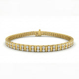 <span style="color:purple">SPECIAL!</span> 1.50ct G SI 14kt Yellow Gold Double Line Diamond Bracelet 7" Long