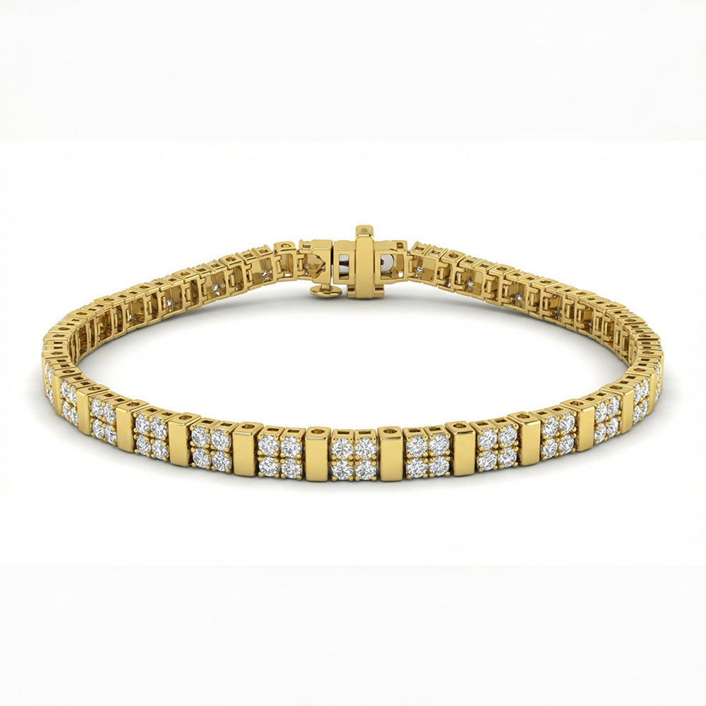 1.99ct G SI 14kt Yellow Gold Diamond Bracelet 7.25" Long